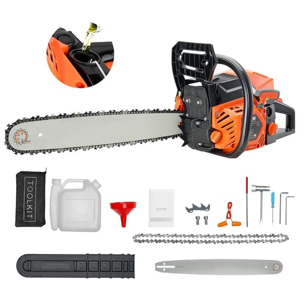 Benzinmotorsav 52cc, 18-tommer sværd, 2,4 HK motor