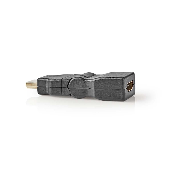 HDMI™ Adapter | HDMI™ Stik | HDMI™ Hun | Guldplateret | Swivel | ABS | Sort | 1 stk. | Konvolut