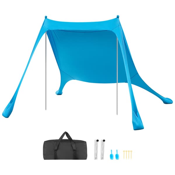 Pop-up strandtelt med baldakin, UPF50+, 2,3 x 2,3 m