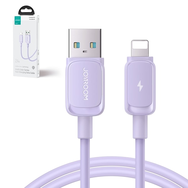 Kabel för iPhone USB-A - Lightning 2.4A 1.2m lila
