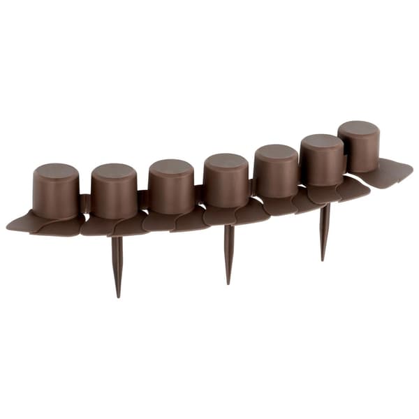 Bruna plastkanter för trädgården, 220 cm, 4-pack
