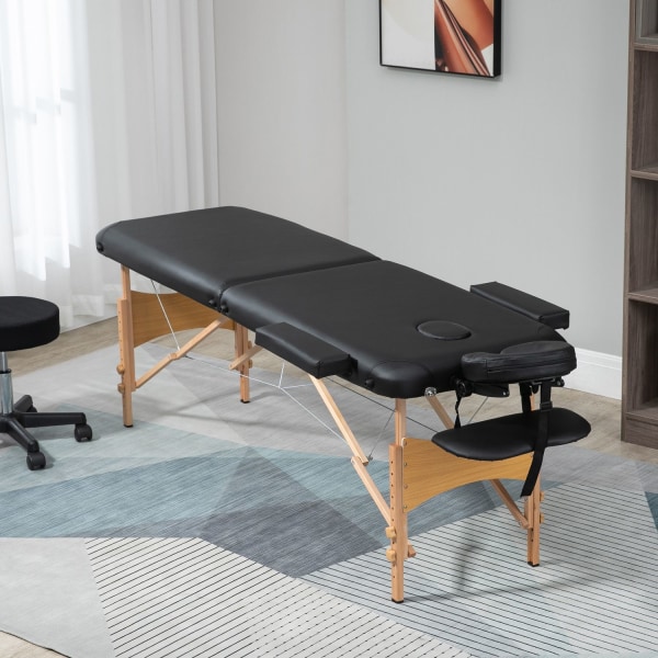 Foldemassagebord, Bærbart Massagebord Med Nakkestøtte, Højdejust