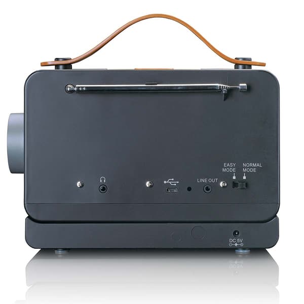 Bærbar DAB+ radio med Bluetooth, Easy Mode, sort
