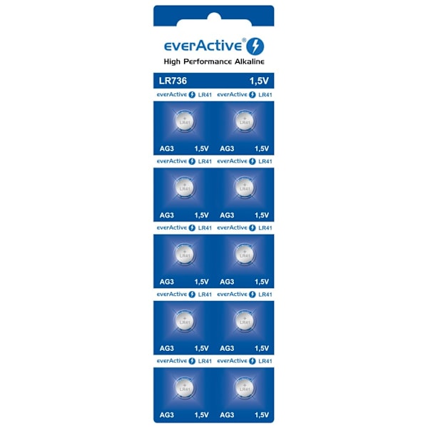 Bateria everActive Alkaline G3 LR736 läpipainopakkaus 10szt.