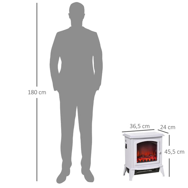 Fristående elektrisk spis, 2 värmelägen, glas, vit