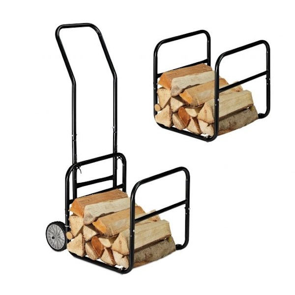Polttopuukärry polttopuukorilla