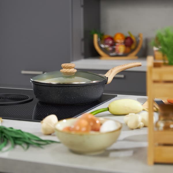 Bräserpanna med lock, non-stick, induktionssäker