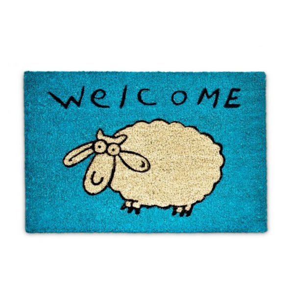 Ovimatto kookoskuitu "Welcome" muuttuu siniseksi