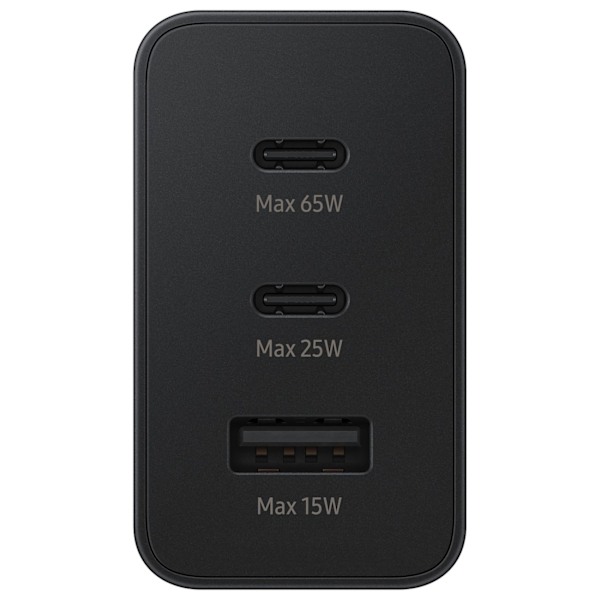 Netoplader 2x USB-C og 1x USB PPS PD 65W QC 3.0 AFC FCP sort