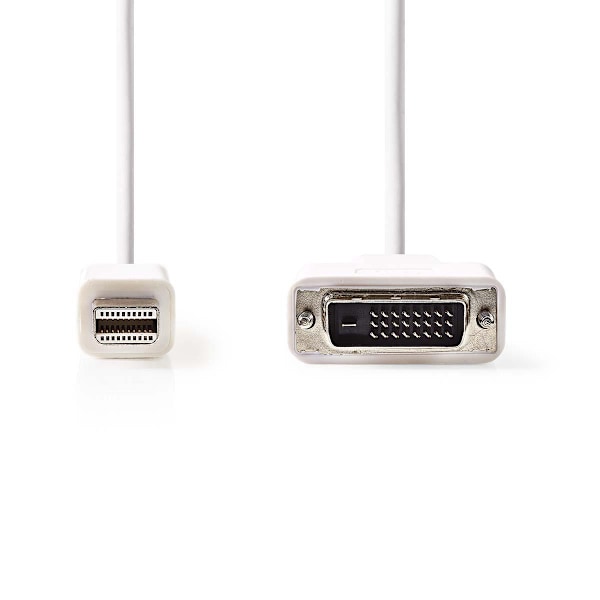 Mini DisplayPort kaapeli | DisplayPort 1.2 | Mini DisplayPort Uros | DVI-D 24+1-Pin Uros | 21.6 Gbps | Niklattu | 2.00 m | Pyöreä | PVC | Valkoinen |