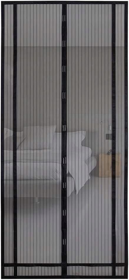 Magnetisk myggenet til døren, justerbart, sort, 100x220 cm