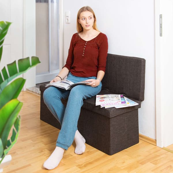 Fällbar pall med ryggstöd XL