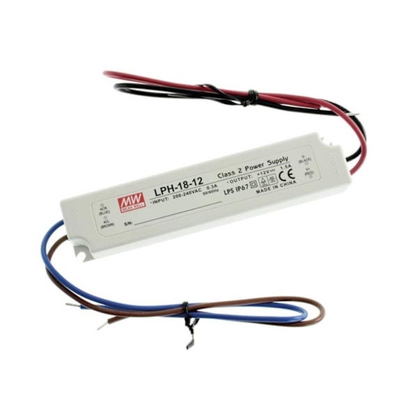 Skiftende strømforsyning - Enkelt udgang - 18 W - 12 V