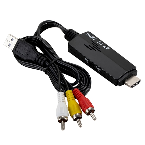 HDMI til RCA Adapter 1080P - Sort