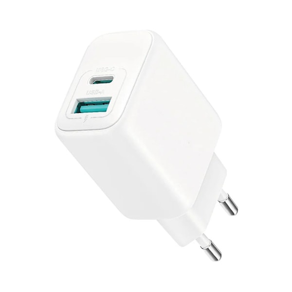 SiGN snabbladdare USB & USB-C, PD & Q.C3.0, 3,5A, 20W - Vit