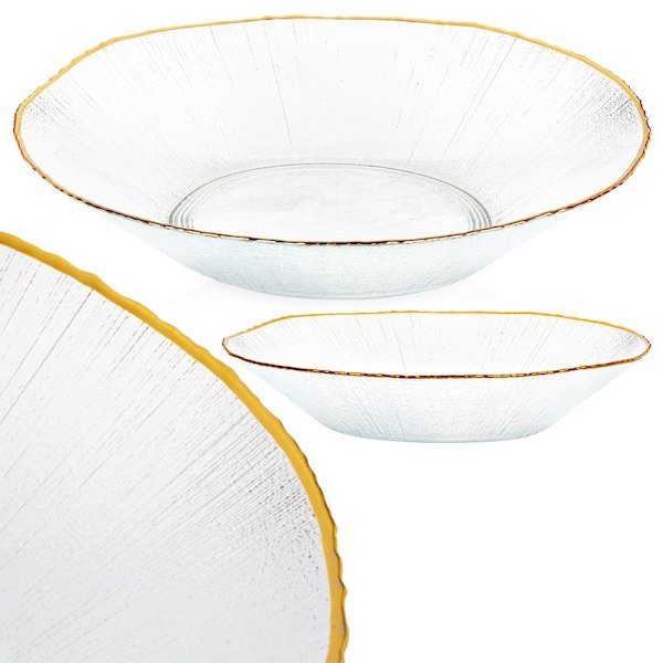 Salladsskål glas guld 29,5 cm, 1,6 l