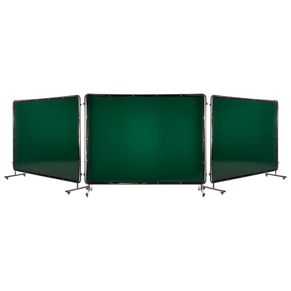 Svejseskærm med ramme, 3-panel 6 x 8 fod, 12 hjul
