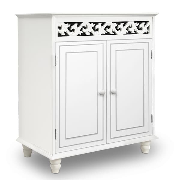 Vitt MDF-skåp med förvaring, 76x65x35cm