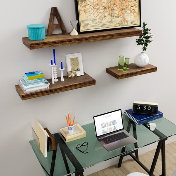 Flytande hyllplan, mörk ek, 90 cm, MDF, 15 kg kapacitet
