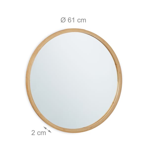 Rund bambu väggspegel 61 cm