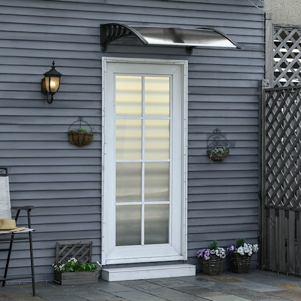 Skrivebord Baldakin til hoveddør 103 x 96,5 x 27 cm Baldakin med UV-beskyttelse, Regnbeskyttelse Solbeskyttelse til udendørs Aluminium Brun