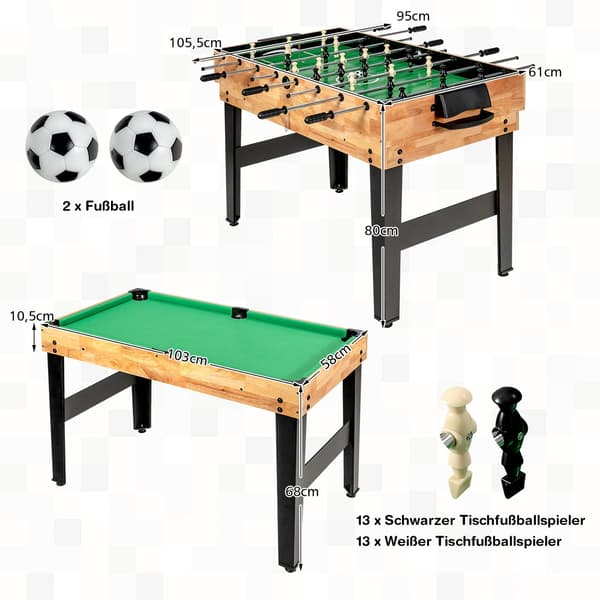 10-i-1 multispilbord: Bordfodbold, hockey, billard