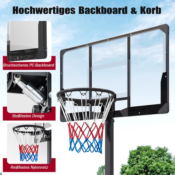 Justerbar basketkorg med hjul och förvaring