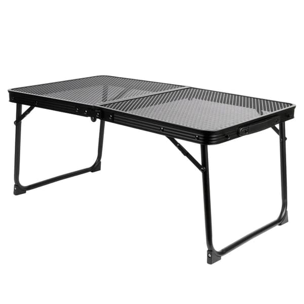 Sammenklappeligt campingbord, sort aluminium, 70x40x31,5 cm