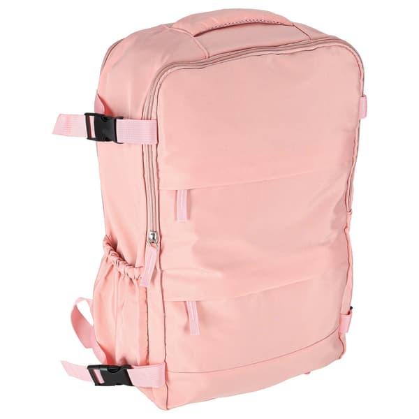 Handbagageryggsäck, 3 fack, rosa 45x30 cm