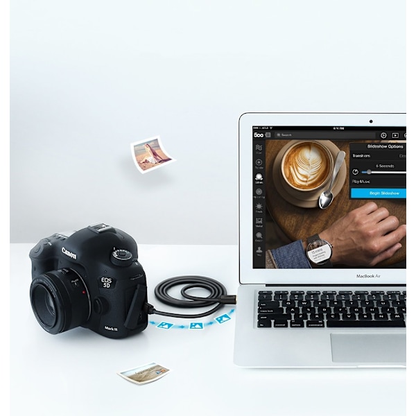 USB - mini-USB-kaapeli 480 Mbps 1,5 m musta