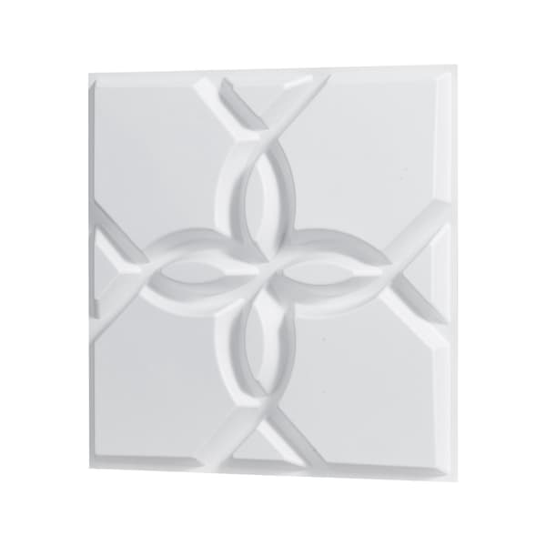 3D-vægpaneler, PVC-blomsterfliser, mat hvid, 33-pak