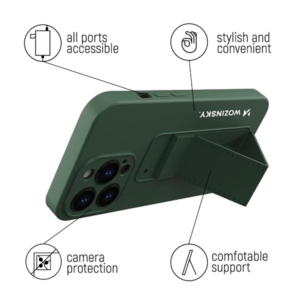 Silikone cover med stativ iPhone 13 Pro Max Kickstand Cover gul