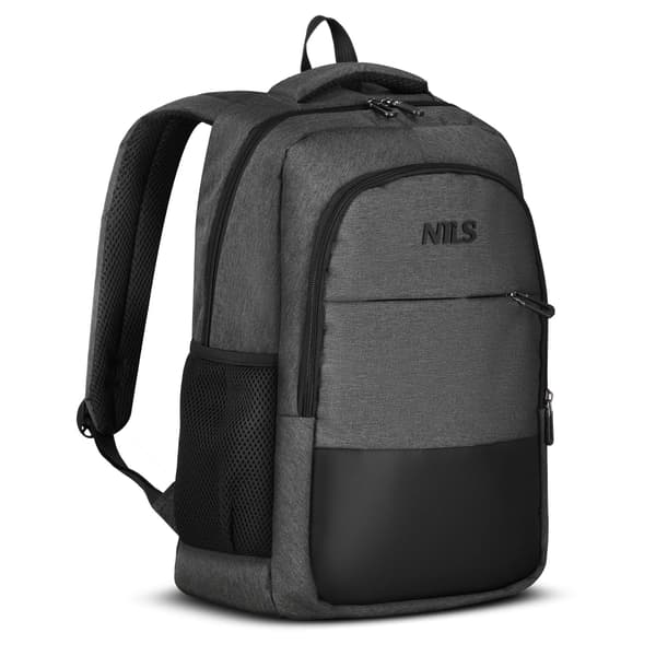 Laptopryggsäck, USB-C laddningsport, 18L grå