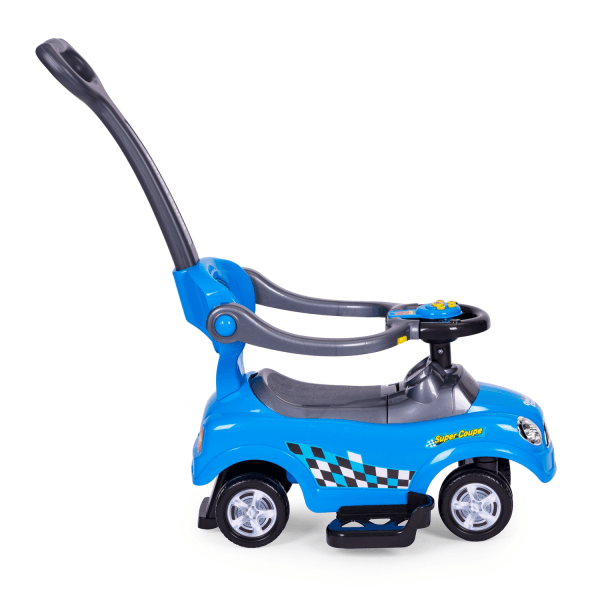 Blå pusher rollator