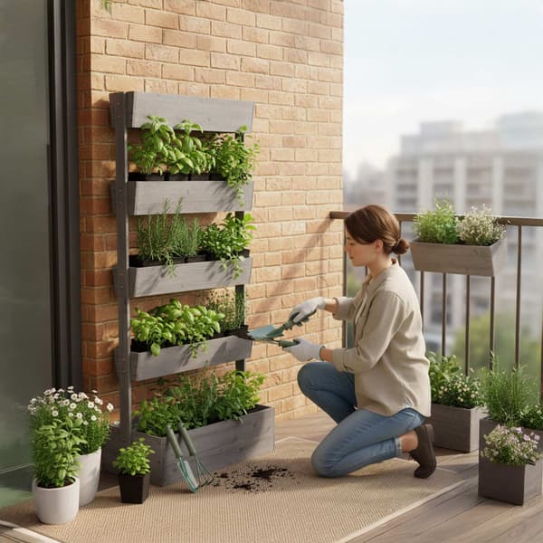 Flerstegs kruka för örter, grönsaker och blommor