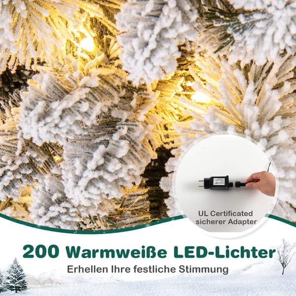 Tekokuusi, 210 cm, 200 LED-valoa, ponnahdusikkuna