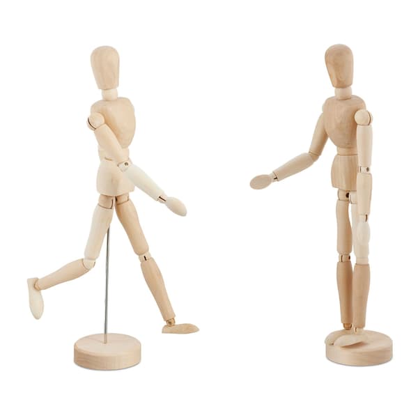 Träledskyltdocka, set, 30 cm, 2-pack