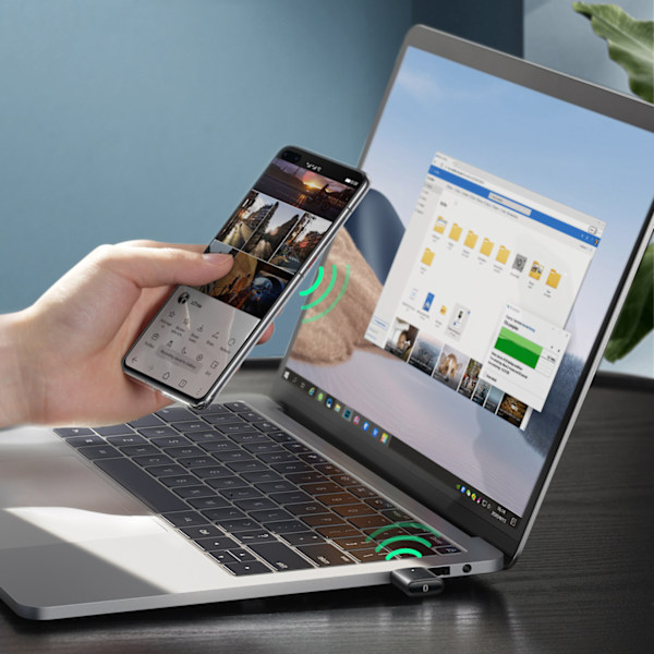 Bluetooth 5.0 USB-A sändare och mottagare adapter, svart