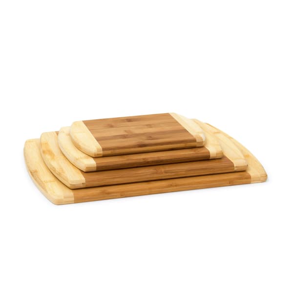 Bambu skärbrädor, set om 4 med hållare