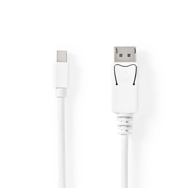Mini DisplayPort kaapeli | DisplayPort 1.4 | Mini DisplayPort Uros | DisplayPort uros | 48 Gbps | Niklattu | 2.00 m | Pyöreä | PVC | Valkoinen | Blist