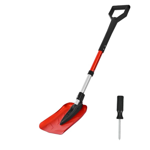 Sneskovl, foldbar aluminium, D-greb, 96-102 cm justerbar