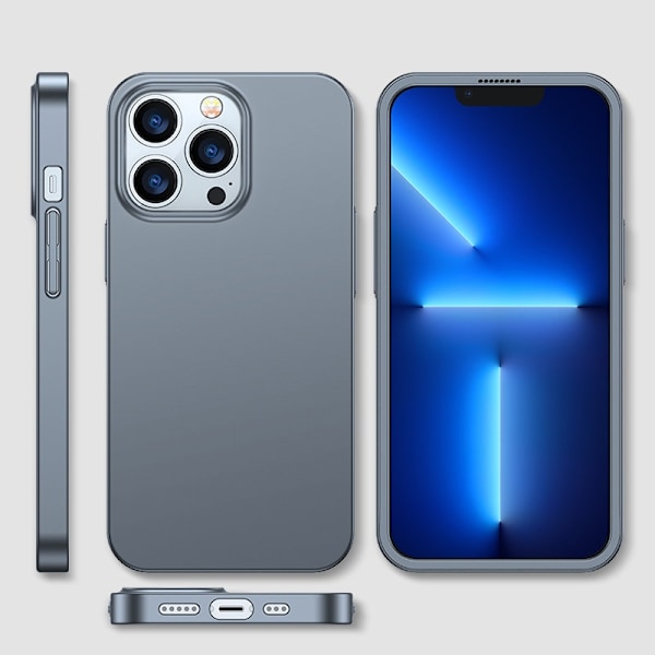 Cover til iPhone 13 Pro, bag- og frontcover + hærdet glas, grå