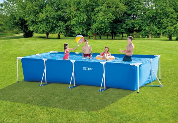 Stor rektangulær haveramme pool 4-5x2-2-m INTEX