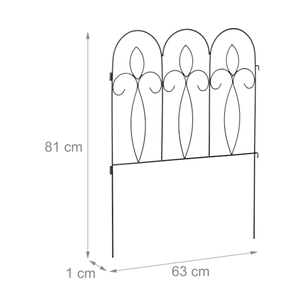 blomsterrabattstaket i metall i 6 delar