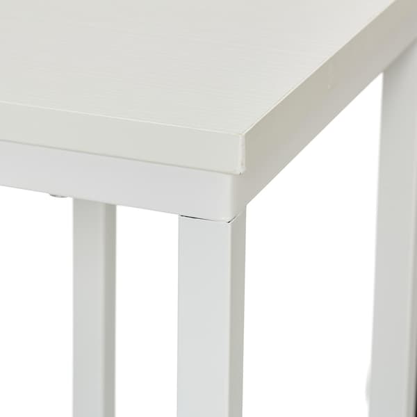 C-format sidobord med hjul, metall och MDF
