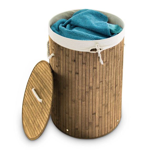 Pyykkikori bambu pyöreä