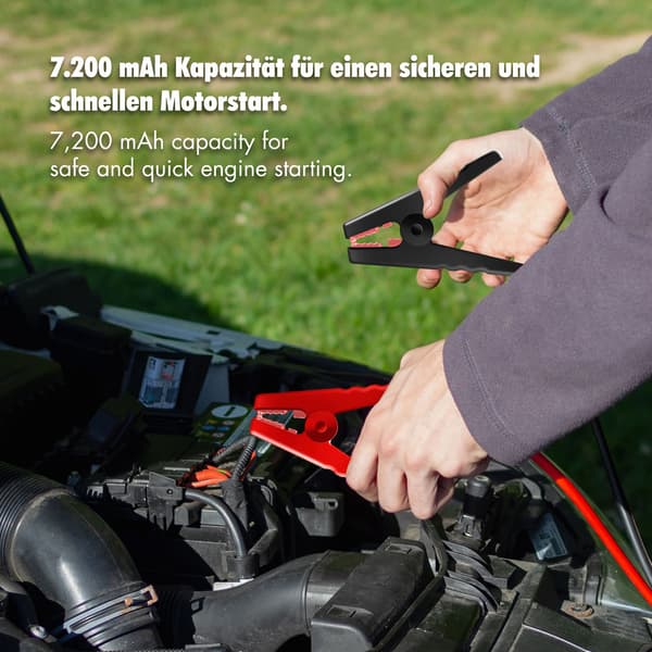 Bærbar 4-i-1 jumpstarter med luftkompressor