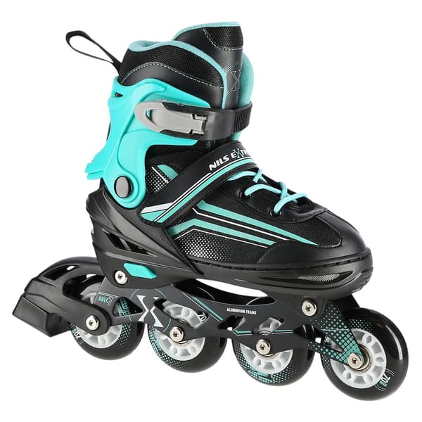 2-i-1 inline & skøjter, sort/blå, størrelse L (39-43)