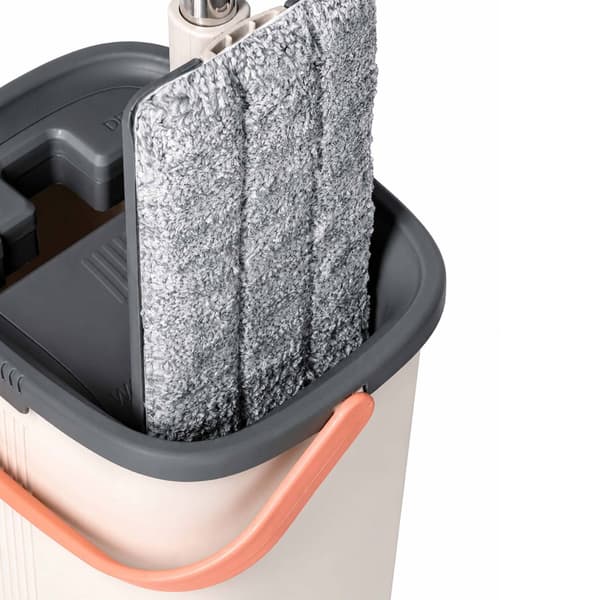 Fladmoppesæt med 2-kammer spand, mikrofiberpuder
