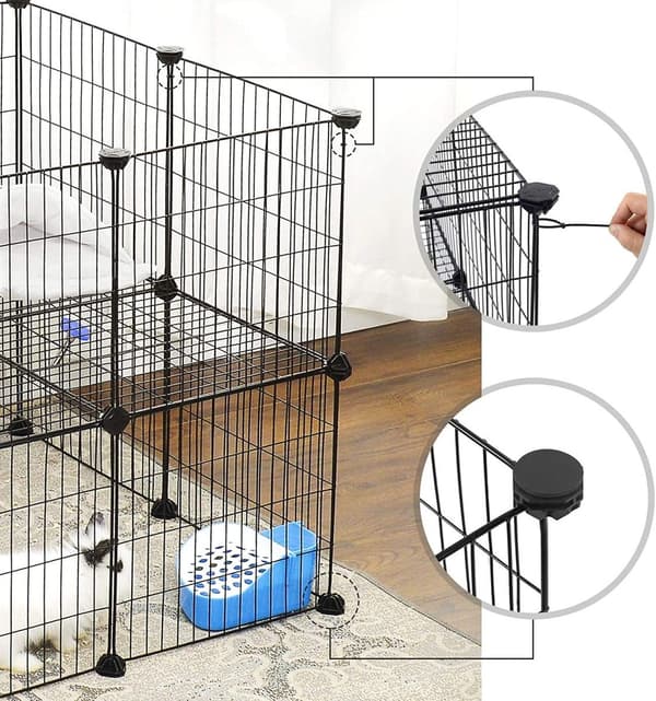Modulaarinen pieneläinleikkikehä – 2 tasoa, hamsteri, marsu